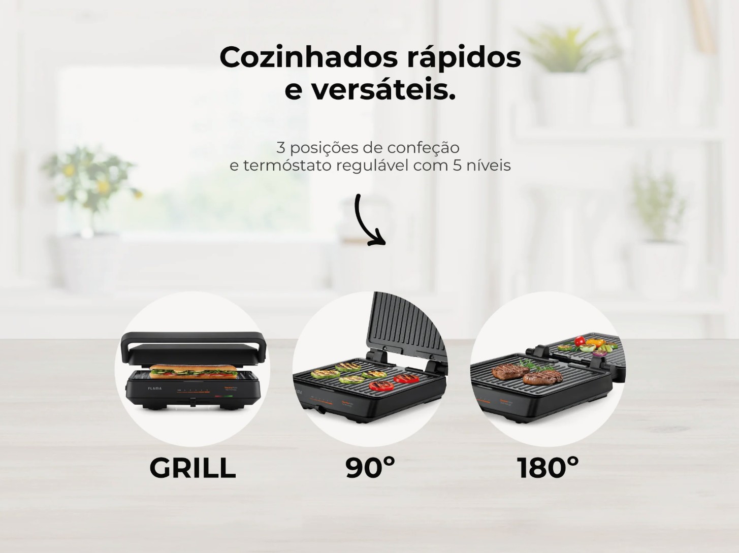 Grelhador Elétrico de Placas FLAMA 4586FL HeatPro SlideControl – 2000 W
