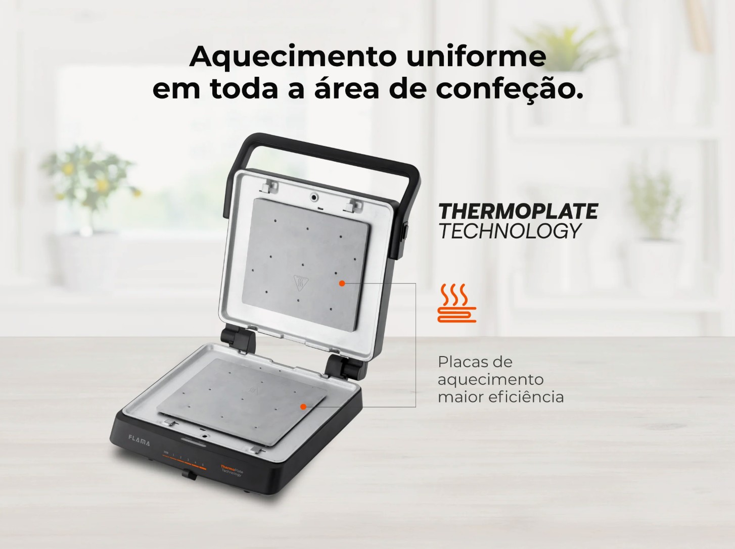 Grelhador Elétrico de Placas FLAMA 4586FL HeatPro SlideControl – 2000 W