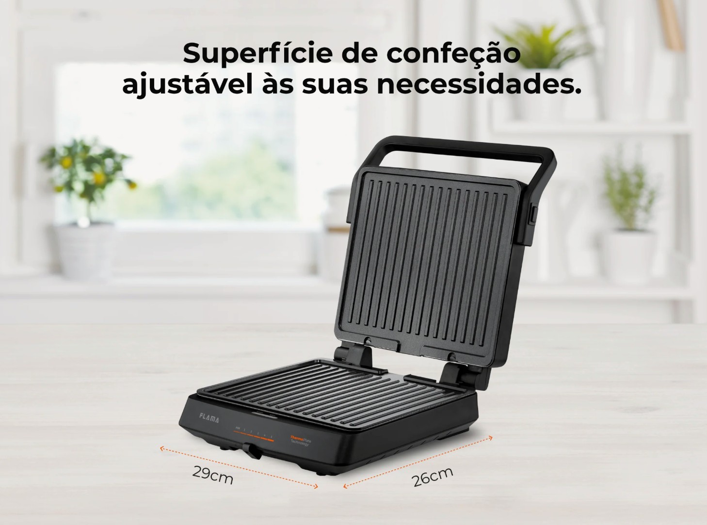 Grelhador Elétrico de Placas FLAMA 4586FL HeatPro SlideControl – 2000 W