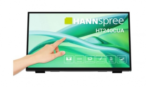 Monitor Touch HANNspree HT240CUA - 23,8" Full HD VA 100Hz, HDMI/DP/USB-C – Preto