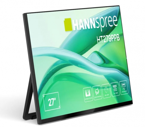 Monitor Tátil HANNspree HT279PPB -  27" Full HD ADS, 10 Pontos, 75Hz, HDMI/DisplayPort, USB Touch, Colunas