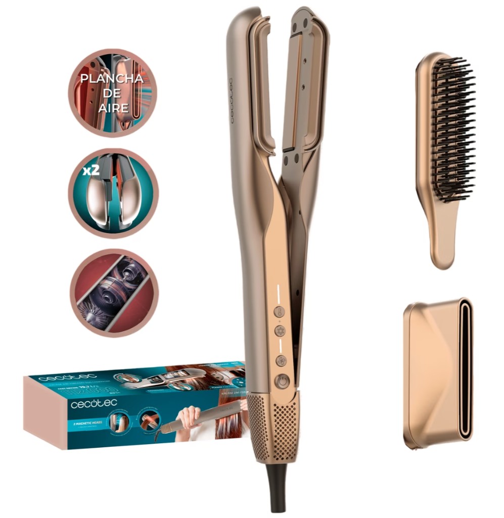CECOTEC - Alisador de Cabelo AirLisse 2in1 ForceDry Duo A01_EU01_122387