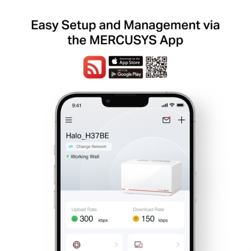 Router Mercusys Wireless BE6500 Whole Home Mesh Wi-Fi 7 Pack 2 - Halo H37BE(2-pack)