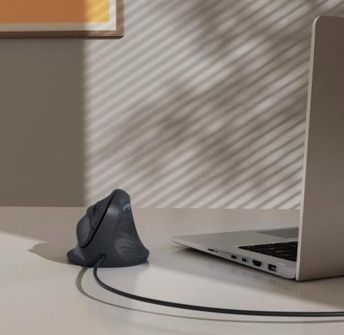 Rato Vertical Ergonómico Hama ECM-500R USB 7 Botões Preto - 00173086