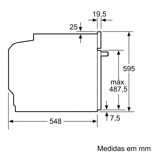 Forno Multifunções BOSCH HBA514ES4 – 71L, Air Fry, A+, 8 Funções, Calha Telescópica – Inox