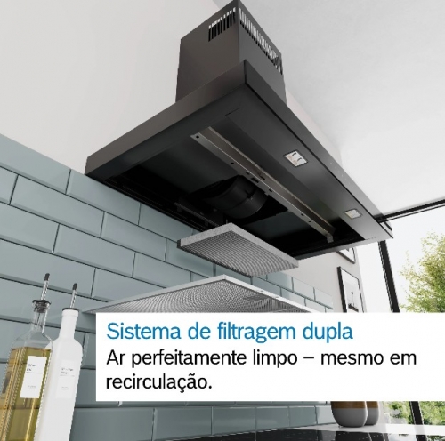 Chaminé Bosch Serie 4 DWB65CC60, 60 cm, Preto Mate, 594 m³/h, Classe B