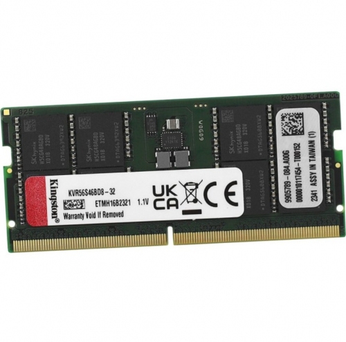 Memória RAM Kingston ValueRAM KVR56S46BS8-32 - 32GB DDR5 5600MT/s CL46 SO-DIMM 1Rx8 1,1V 262-Pin