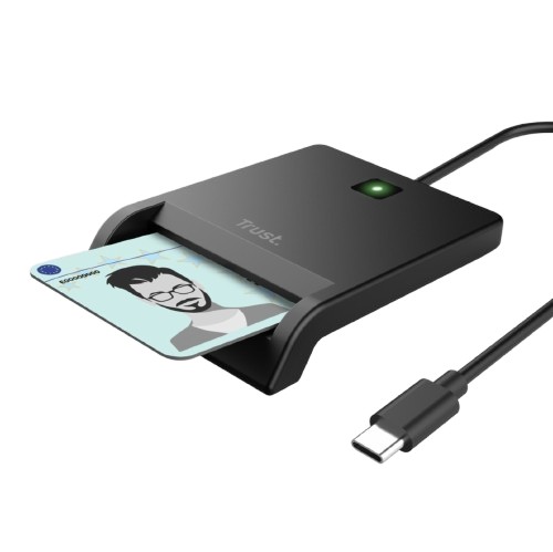Leitor de Cartões Trust Primo - DNI/eID USB-C com Adaptador USB-A – 26253