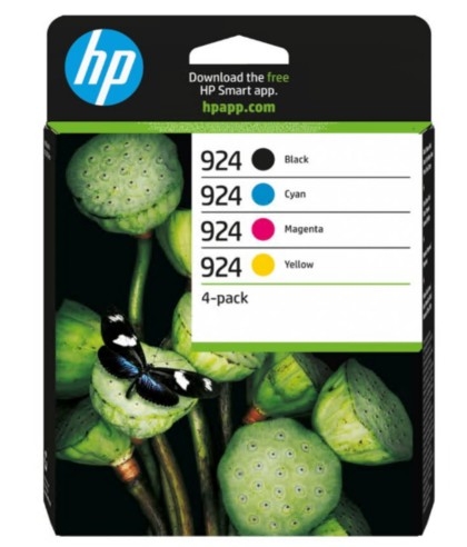 Tinteiro HP 924 Pack de 4 preto, amarelo, azul cyan, magenta original , 6C3Z1NE