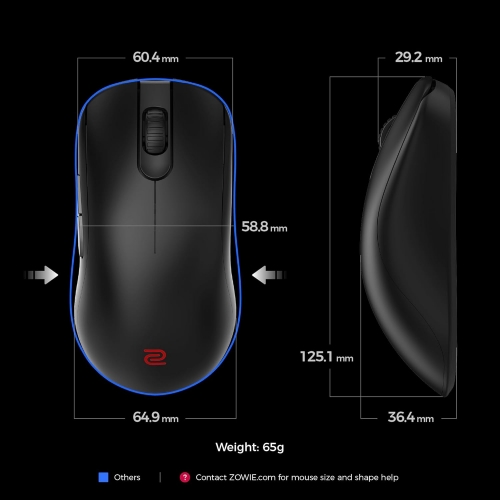 Rato BenQ ZOWIE FK2-DW 3200DPI Preto Wireless - 9H.N4MBE.A2E
