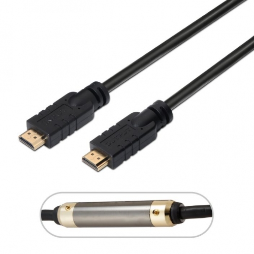 AISENS Cabo HDMI V2.0 Premium de Alta Velocidade/ HEC 4K@60HZ 18GBPS com Repetidor, A/MA/M, Preto, 25 Metros | A120-0375