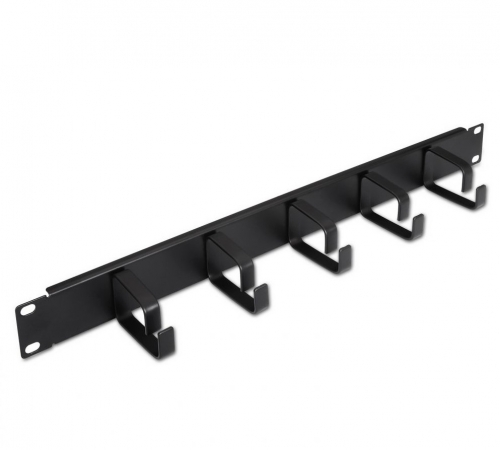 Organizador de Cabos Metálico com 5 Anéis, 19″ 1U, Preto Aisens A141-0309