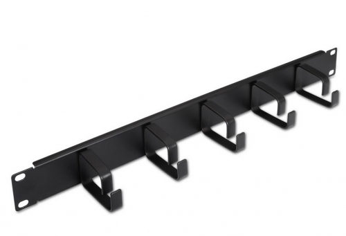 Organizador de Cabos Metálico com 5 Anéis, 19″ 1U, Preto Aisens A141-0309
