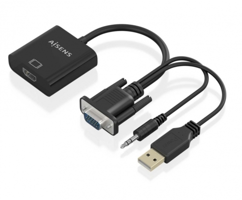 CABO CONVERSOR AISENS A115-0872 - SVGA+ÁUDIO A HDMI SVGA M+JACK 3,5 M+USBHDMI A H 20CM