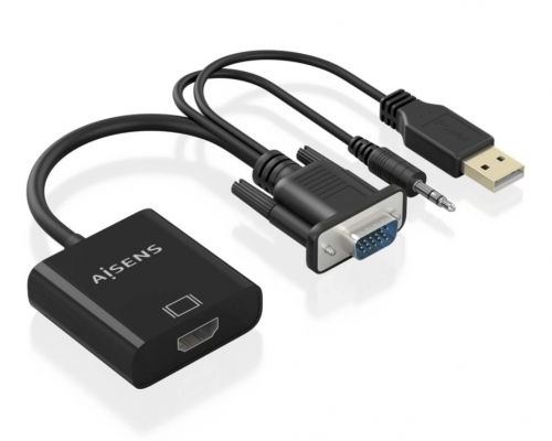 CABO CONVERSOR AISENS A115-0872 - SVGA+ÁUDIO A HDMI SVGA M+JACK 3,5 M+USBHDMI A H 20CM