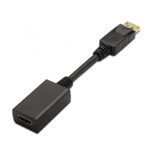 Conversor DisplayPort para HDMI, DP/M-HDMI para Fêmea, Preto, 15 cm Aisens A125-0134