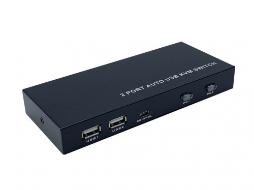 Switch KVM USB HDMI 4K@60Hz 1U-2PC com Fonte de Alimentação, Preto Aisens A111-0400