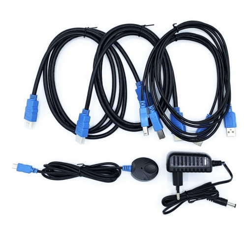 Switch KVM USB HDMI 4K@60Hz 1U-2PC com Fonte de Alimentação, Preto Aisens A111-0400