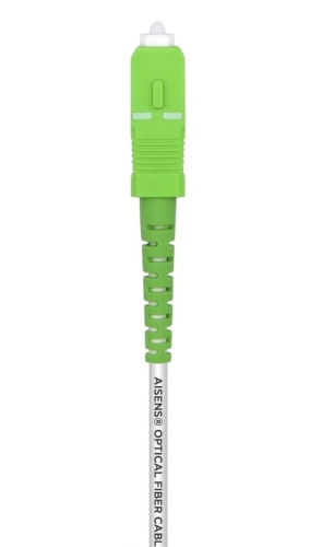 abo de fibra óptica G657A2 3.0 9/125 SMF Simplex CPR Dca LSZH, SC/APC-SC/APC, branco, 5,0 m Aisen A152-0496