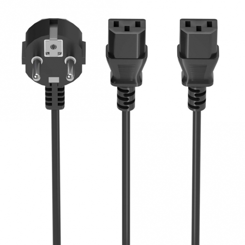 AISENS Cabo de alimentação da CPU, CEE7/M-2xC13/H, preto, 1,8 m | A132-0864