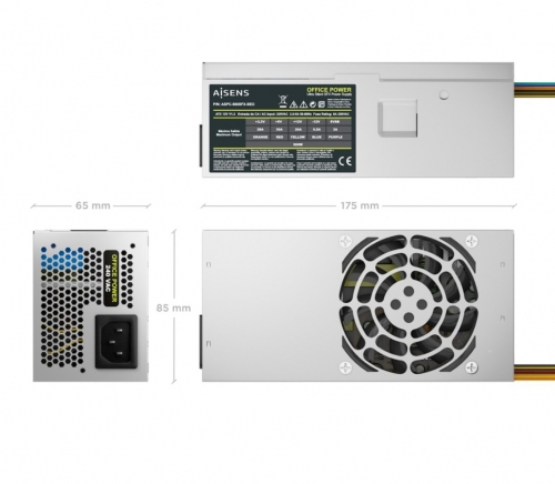 AISENS Fonte de alimentação OEM TFX 500W, Prata | ASPC-500TFX-SEO