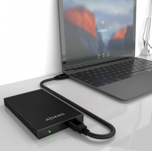 Caixa Externa AISENS para Disco Rígido 2,5" SATA USB – ASE-2523B Preto