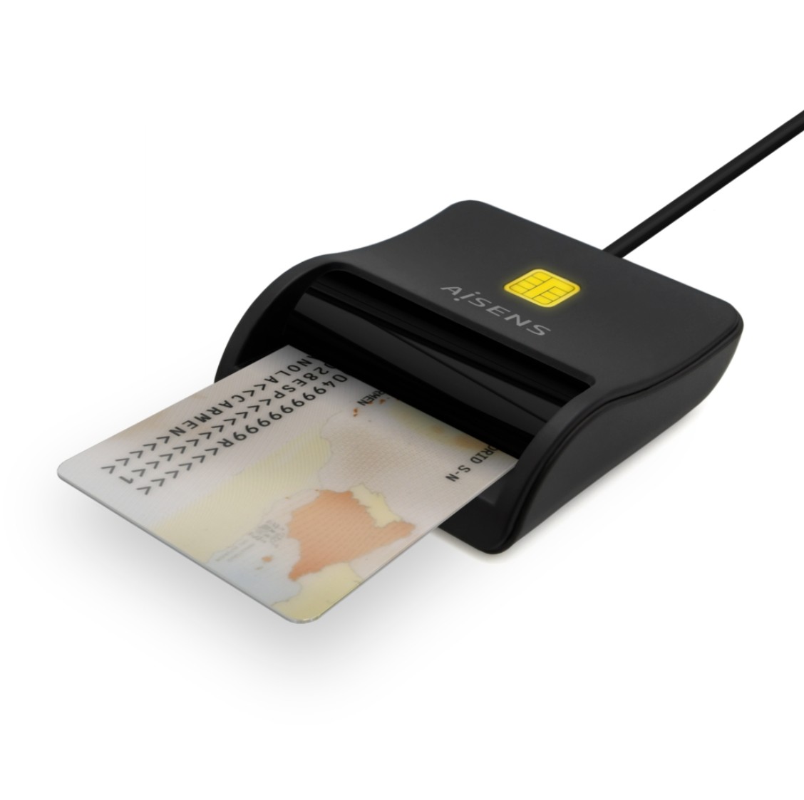 Leitor de Cartões Inteligente AISENS DNI USB-C Preto – ASCR-SN03C-BK