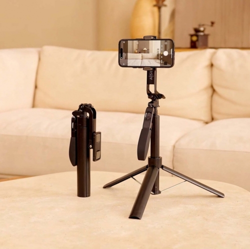 Suporte para Selfie AISENS 3 em 1 com Comando Bluetooth — Preto — SS01ST-299
