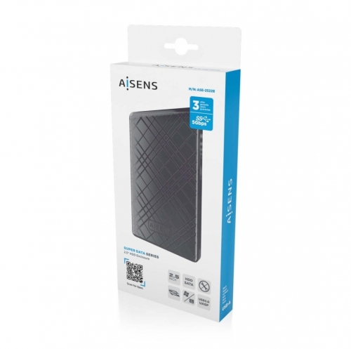 Caixa Externa AISENS para HDD/SSD 2,5" Preta – ASE-2522B
