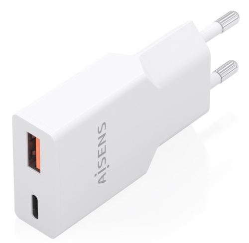 CARREGADOR ULTRA FINO GaN 30W 1xUSB-C PD3,0 QC4,0 1xUSB-A QC3,0 AISENS A110-1002