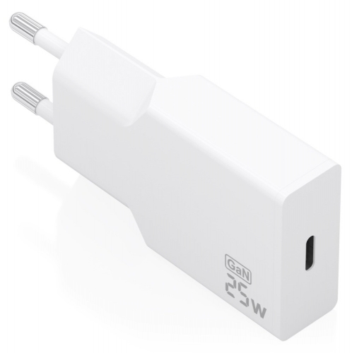 Carregador GaN ultrafino de 25 W, 1x USB-C PD3.0, branco Aisens A110-0999