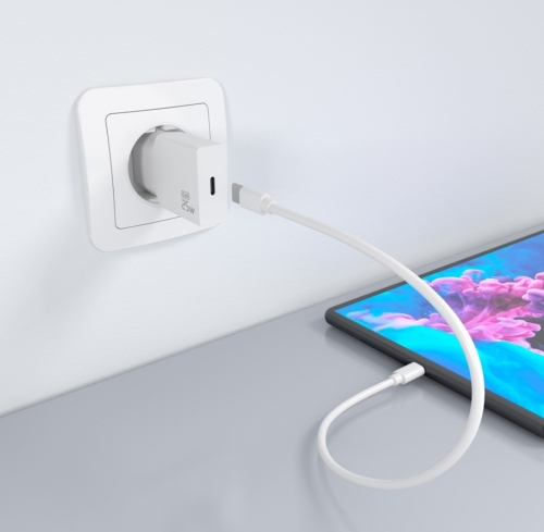 Carregador GaN ultrafino de 25 W, 1x USB-C PD3.0, branco Aisens A110-0999