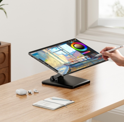 SUPORTE DE MESA ECO INCLINÁVEL PARA MONITOR POS 6,5KG DE 10-27 PRETO AISENS DT27T-443