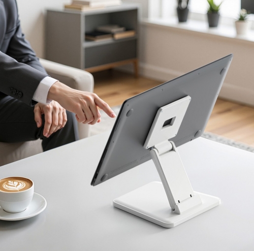 SUPORTE DE MESA ECO INCLINÁVEL PARA MONITOR POS 6,5KG DE 10-27 BRANCO AISENS DT27T-445