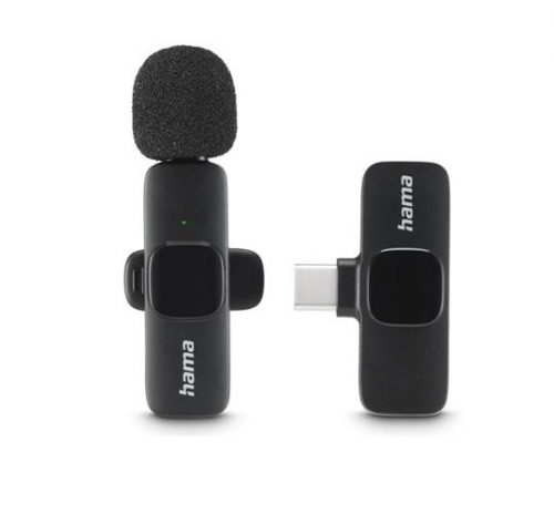 Microfone de Lapela Hama Smart Wireless Preto , 00004680