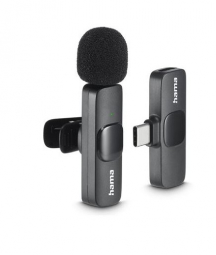 Microfone de Lapela Hama Smart Wireless Preto , 00004680