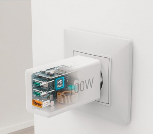 Carregador Hama GaN de 3 portas e 100 W Branco 00201997