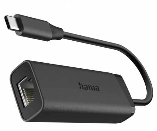 Adaptador HAMA USB Tipo-C Ethernet 2.5Gb Preto , 00200360