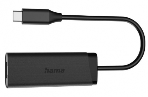 Adaptador HAMA USB Tipo-C Ethernet 2.5Gb Preto , 00200360