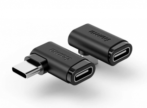 Kit de adaptadores Hama 00200359 USB-C angulares 90°, USB 3.2 Gen 2, até 10 Gbit/s e carregamento até 240W