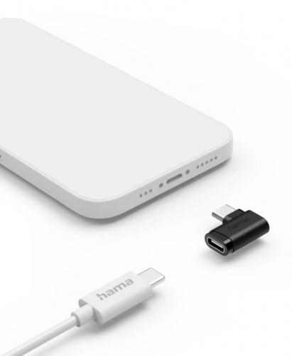 Kit de adaptadores Hama 00200359 USB-C angulares 90°, USB 3.2 Gen 2, até 10 Gbit/s e carregamento até 240W