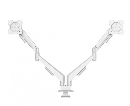 Suporte para monitor Hama , para 2 monitores, com mola a gás, totalmente móvel, de 17" a 35", branco 00220908