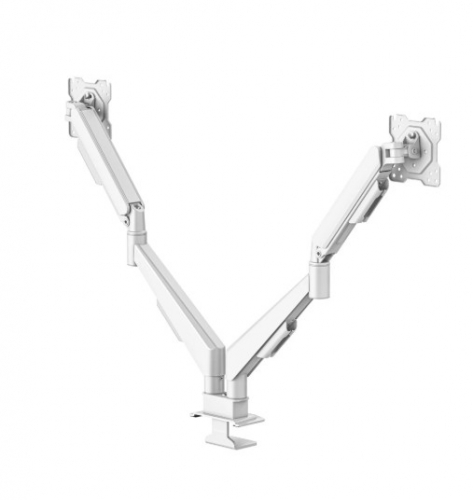 Suporte para monitor Hama , para 2 monitores, com mola a gás, totalmente móvel, de 17" a 35", branco 00220908