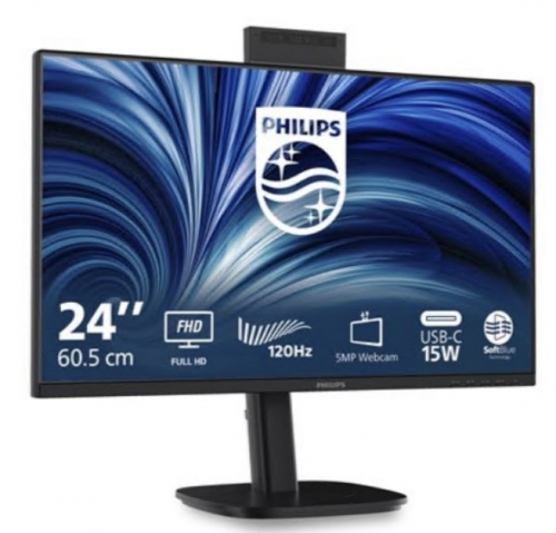 Monitor LED 24" Philips 24B2N3200JH Full HD 120 Hz IPS Preto , 24B2N3200JH/00