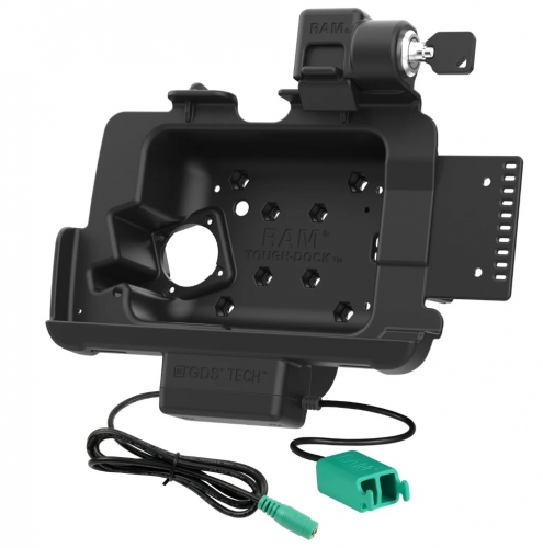 Tough-Dock RAM Mounts com trava , alimentação e duas portas USB para Zebra ET401 de 8".- RAMHOLZE44PD2LU