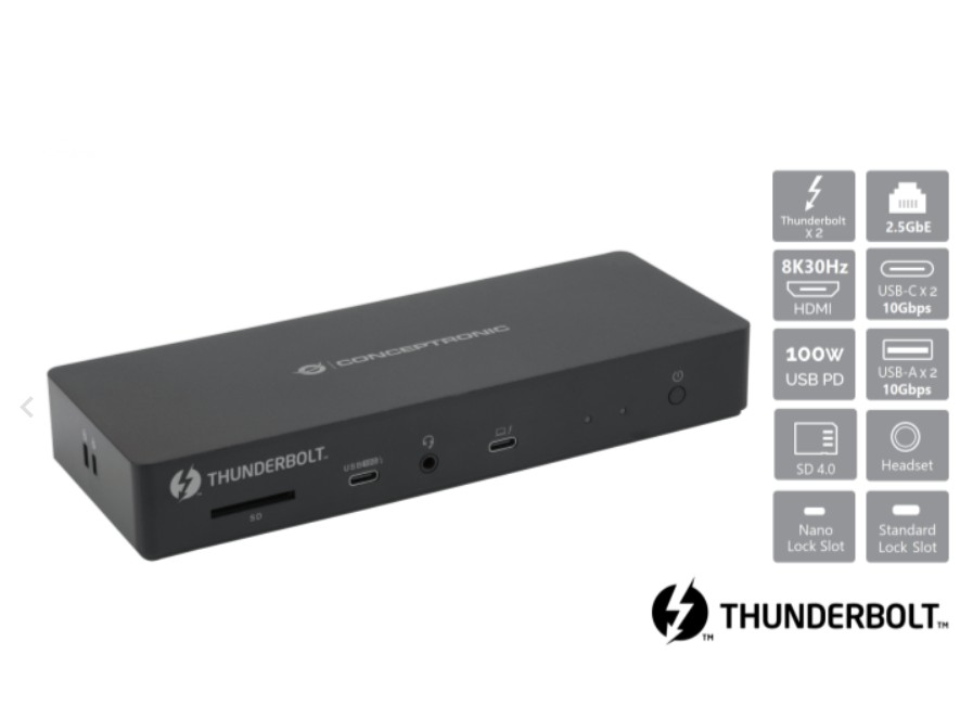Docking Station Conceptronic DONN30B 13-in-1 Thunderbolt 4
