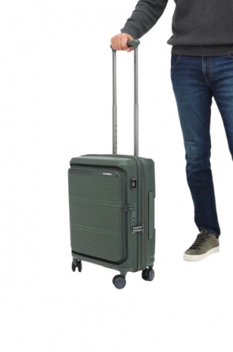 Mala de Cabine Samsonite Paralux Spinner 55 cm Expansível – 4 Rodas – 40/46 L – Verde Olive