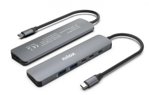 docking station USB-C fina 6 em 1 NILOX NXDSUSBC09