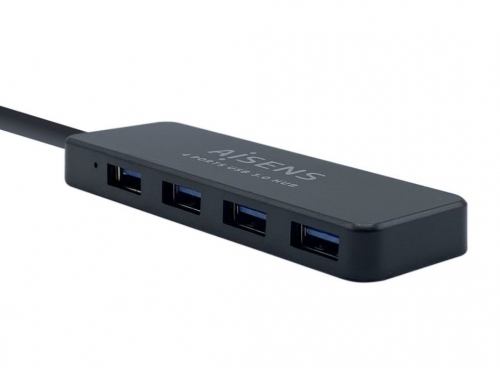 Hub USB 3.0, Tipo A Macho para 4x Tipo A Fêmea, Preto, 30 cm Aisens A106-0399