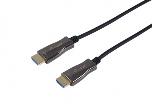 Cabo óptico ativo HDMI 2.0 EQUIP 119437, HDMI macho para macho, 4K 60Hz, 10m, preto